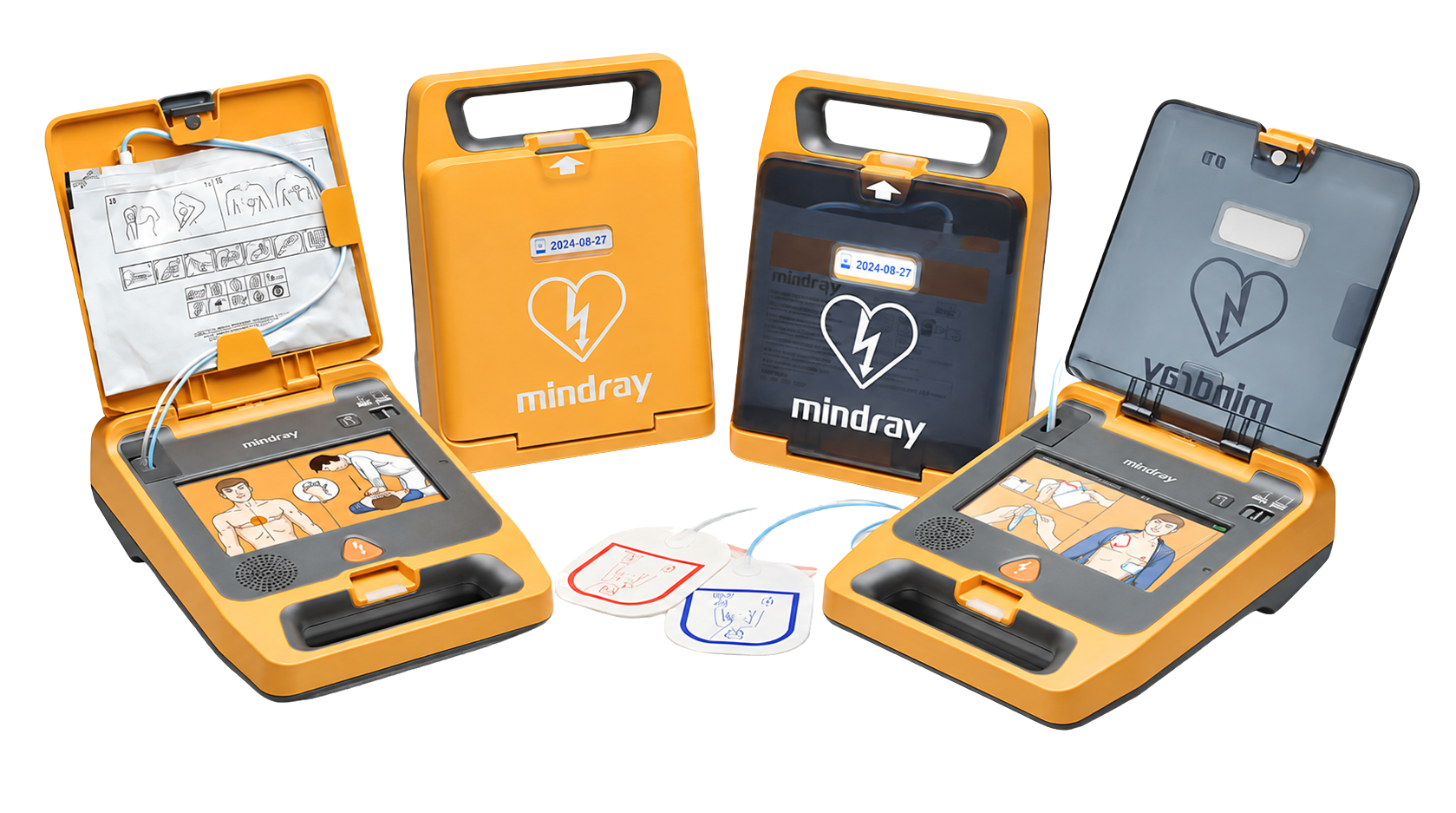 Mindray BeneHeart AED range: C1A, C2 and C2 4G with electrode pads
